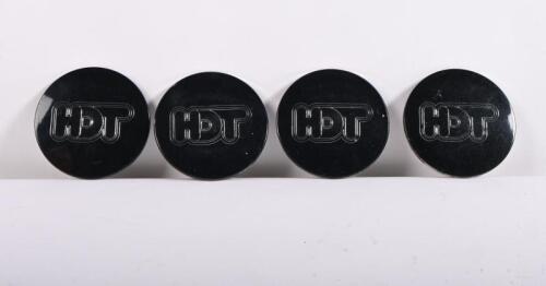 HDT: a set of rare likely unused HDT wheel cap insert medallions, 7.5cm diameter, likely for Commodore VL SS Group A