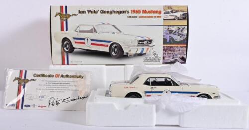 FORD: A limited edition (4000) 1:18 scale Classic Carlectables 1965 Mustang as raced by Ian "Pete" Geoghegan, in double fitted box
