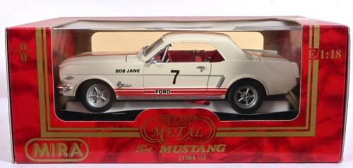 FORD: A 1:18 scale Mira Golden Line 1964 1/2 Ford Mustang as raced by Bob Jane, loose in box