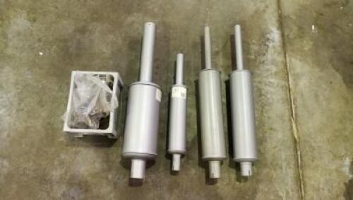 MUFFLERS: Four NOS Stanley Mufflers to suit International Harvester