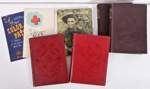 WWII: A group of WWII related material. 'THE WAR IN PICTURES' by The Sun News-Pictorial, 'Reference MAP -PRISONER OF WAR & INTERNEE CAMPS in the FAR EAST, Produced by AUSTRALIAN RED CROSS SOCIETY'