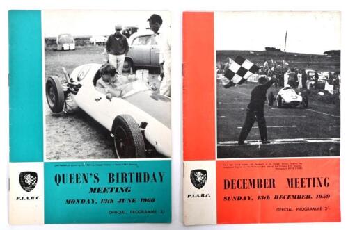 PHILLIP ISLAND: Two Phillip Island Official Programmes including 'DECEMBER MEETING', Sunday, 13th December, 1959, 24 pages, with 'QUEEN'S BIRTHDAY MEETING', Monday, 13th June 1960, 28 pages.
