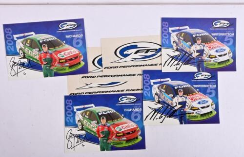 FPR: A collection of Ford Performance Racing (FPR) items including Steve Richards and Mark Winterbottom driver cards, each card signed by respective drivers, together with three Ford Performance Racing (FPR) stickers.
