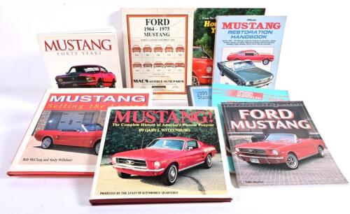 MUSTANG: A collection of Ford Mustang publications comprising 'MUSTANG!' hardcover book by Gary Witzenburg, published 1979 by Princeton Publishing Inc., 204 pages, 'MUSTANG Selling the Legend' hardcover book by McClurg/Willsheer, 112 pages, 'MUSTANG FORT