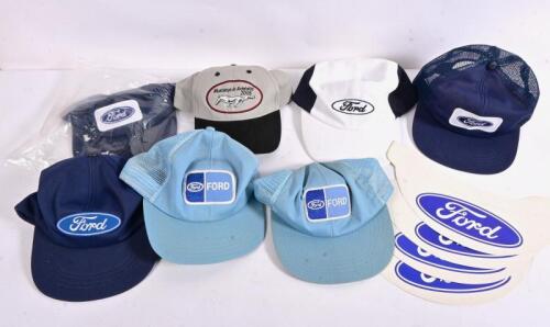 FORD: A collection of Ford caps including 'Mustangs in Adelaide 2005', two caps unused, with four 'Ford' cardboard visors