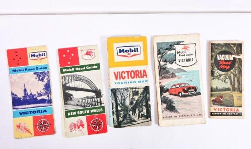 MOBIL ROAD GUIDES: A group of five Mobil Road Guides, detailing the states of New South Wales, Victoria. Circa 1960's