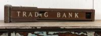 BANK: An original Art Deco wall mounted double sided signpost with glass insert 'Trading Bank', 102cm long - 2