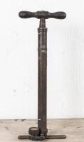 PUMP: An early 20th century Sphinx brass foot pump, 55cm high