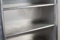 BOOKCASE: An aviation style aluminium clad bookshelf, 183cm high, 98cm wide, 40cm deep - 2