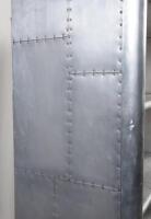 BOOKCASE: An aviation style aluminium clad bookshelf, 183cm high, 98cm wide, 40cm deep - 3