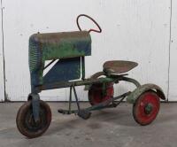 TRICYCLE: A 1950s child's toy pedal tractor, 67cm high, 90cm long - 2