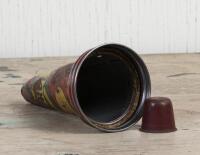 CASTROL: A circa 1950s Castrol Wakefield one imperial quart embossed glass oil bottle with early Super Grade XL Medium tin pourer - 3