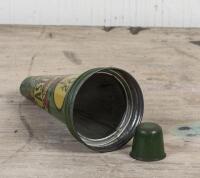 CASTROL: A circa 1950s Castrol Wakefield one imperial pint embossed glass oil bottle with reproduction L SAE 20 tin pourer - 3