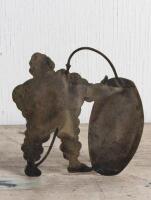 MICHELIN: A figure of Bibendum pumping a tyre cut from a brass sheet, 18 x 19cm - 2