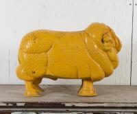 GOLDEN FLEECE: A Golden Fleece cast aluminium 'Sir David of Dalkeith' pump top ram, 37cm high, 56cm wide - 4
