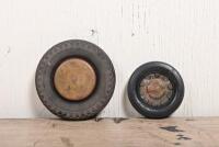 REIDRUBBER: A Reidrubber novelty ashtray in the form of a tyre with pressed brass interior, 10cm diameter, another with brass interior and a Reidrubber insert - 2