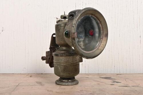 POWELL & HANMER: A Powell and Hamner Revenge bicycle carbide lamp, 16cm high