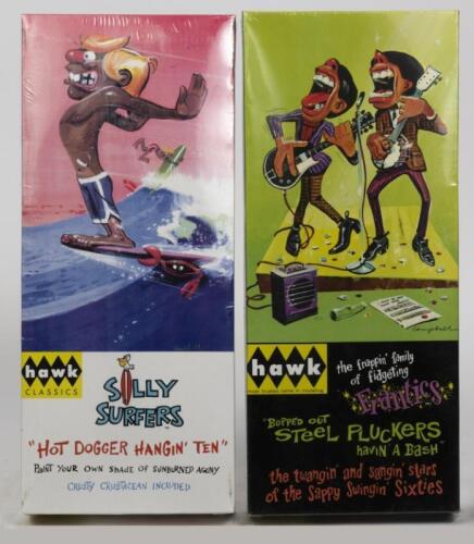 HAWK: Two NOS Sealed model kit Weird-ohs including "Bopped Out Steel Pluckers' & 'Silly Surfer Hot Dogger Hanging Ten'