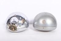 SPOTLIGHTS: A pair of 1940s Lucas spotlights, 23cm high, glass 15cm diameter. Type FT 57 - 2
