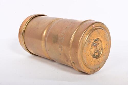 LUCAS: A 1920s Lucas No.12C brass light bulb holder, stamped JOSEPH LUCAS LTD SPARE&nbsp;BULBS BIRMINGHAM to side, 14m long, 7cm diameter