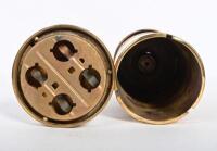 LUCAS: A 1920s Lucas No.12C brass light bulb holder, stamped JOSEPH LUCAS LTD SPARE&nbsp;BULBS BIRMINGHAM to side, 14m long, 7cm diameter - 3