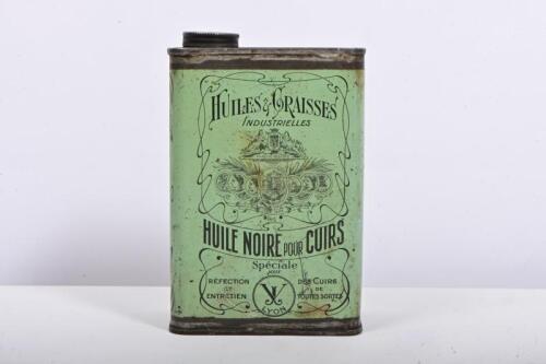 OIL TIN: A circa 1910/20s French Huiles et Graisses Industrielles oil tin, marked to base Talagrand Lyon, 17cm high