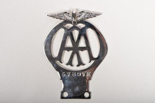 AUTOMOBILE ASSOCIATION: An Automobile Association - London car club badge, chrome, Membership Number '57897E'.