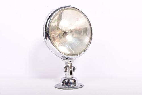 SPOTLIGHTS: A circa 1940s ajustable chrome plated spotlight, 25cm high