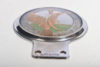 ROYAL AERONAUTICAL SOCIETY: A circa 1960s Royal Aeronautical Society club badge by Automotif in brass/nickel with plastic insert 11.5cm high x 9.5cm diameter - 2