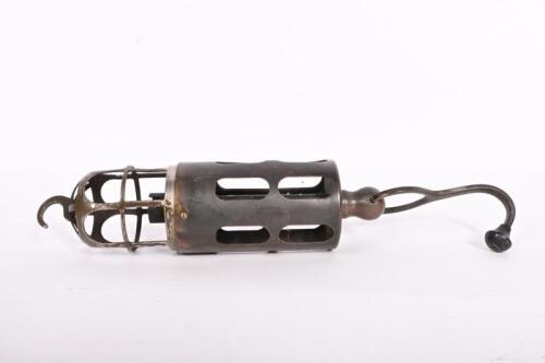 LUCAS: A circa 1920s Lucas brass trouble light without cord, 27.5cm high