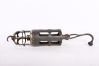 LUCAS: A circa 1920s Lucas brass trouble light without cord, 27.5cm high