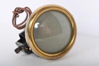 LUCAS: A circa 1920s brass reverse light, makers mark to rear, .9cm high, glass 6cm diameter - 4