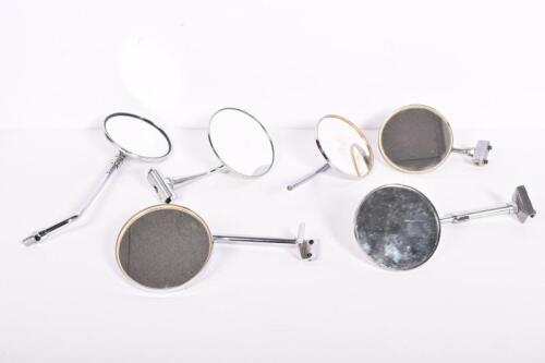 WING MIRRORS: A collection of six 1950s wing mirrors, including Wibroc and Tex, longest 29.5cm, mirrors 10-10.5cm