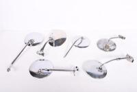 WING MIRRORS: A collection of six 1950s wing mirrors, including Wibroc and Tex, longest 29.5cm, mirrors 10-10.5cm - 2