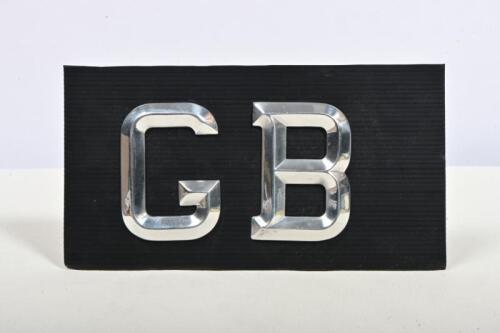 GREAT BRITAIN:A set of chromed brass Great Britain 'GB' letters, 9cm high