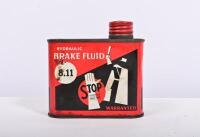 STOP: A one US pint Hydraulic Brake Fluid can with contents, sealed and full