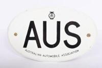 AAA: An Australian Automoble Association AUS international plate, 15.5 x 24.5cm