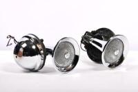 LUCAS: A pair of 1940s Lucas chrome twin tone car horns, 21cm long