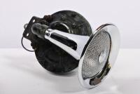 LUCAS: A pair of 1940s Lucas chrome twin tone car horns, 21cm long - 3