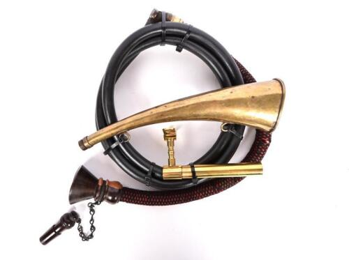 CHAUFFEUR INTERCOM: An early 1920s chauffeurs intercom, bakelite mouthpiece and brass horn
