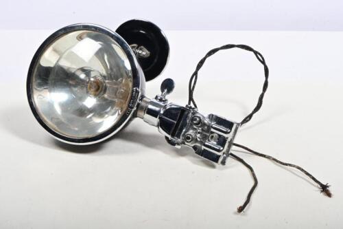 LAMP: An early American Appleton Electric Company spot lamp with adjustable rear view mirror and clamp grip