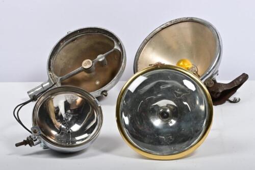 HEADLIGHTS: A collection of 20th century headlights, including Marchel and GE, two lacking glass