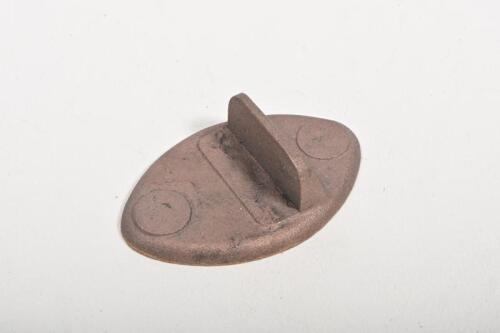 HORN BRACKET: A cast bronze bracket for mounting vintage horns to firewall, blank holes to be drilled,