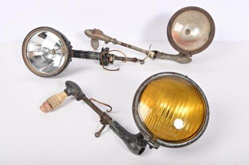 SPOTLIGHTS: Three 1930/40s hand operated directional spotlights