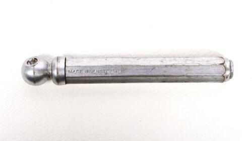 RVB: An Australian RVB high pressure tyre pressure gauge, nickle on brass, reg. no. 16399, 11cm long