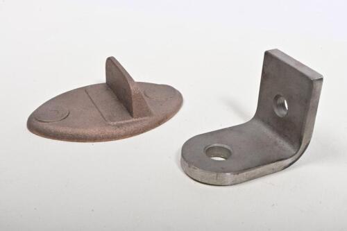HORN BRACKETS: A cast bronze bracket for mounting vintage horns to firewall, blank holes to be drilled, and steel bracket