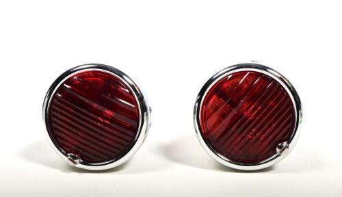 LUCAS: A pair of Lucas NOS chrome brakelights, glass 7.5 diameter