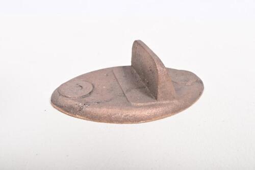 HORN BRACKET: A cast bronze bracket for mounting vintage horns to firewall, blank holes to be drilled