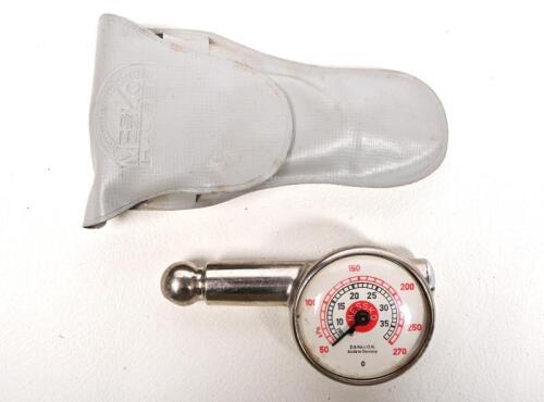 MESKO: A German Mesko tyre pressure gauge, in plastic sheath, 9m long