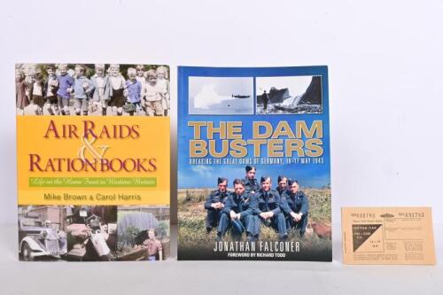 WAR BOOKS/RATION BOOK: A group of three items related to the WWI and WWII. WWI Motor Fuel Ration Book